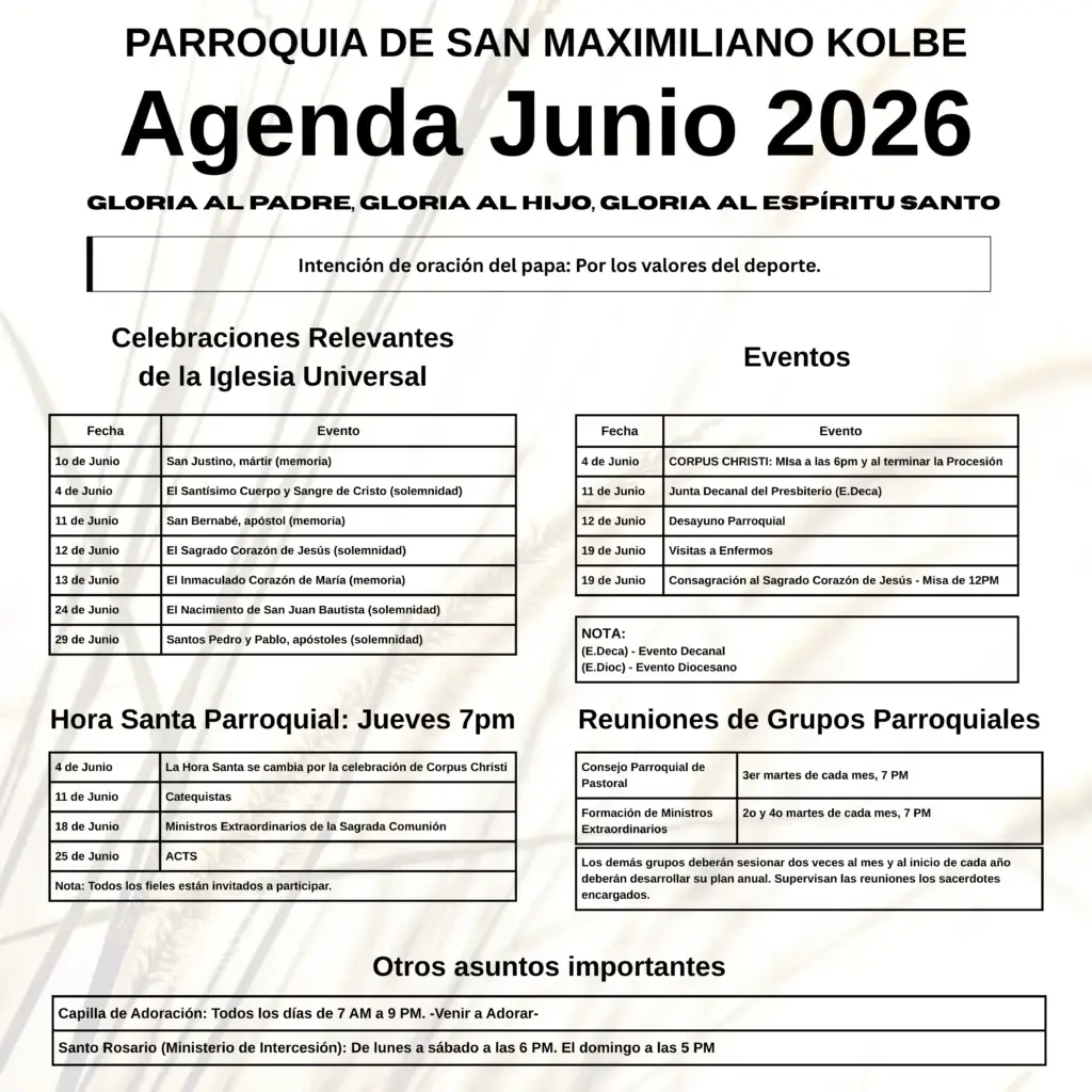 agenda junio 2026